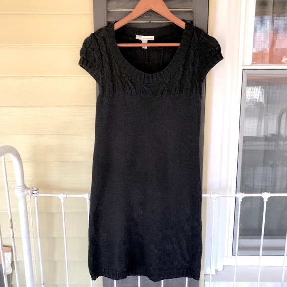 AMERICAN RAG BLACK CABLE-KNIT DRESS, LIGHTWEIGHT TUNIC SWEATER - Picture 8 of 8